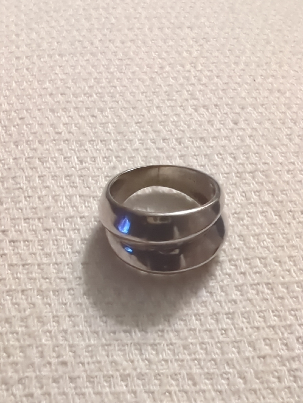 Sterling-Style Polished Silver Wide Band Ring
